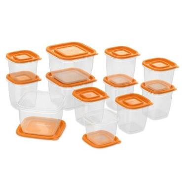 Imagem de Conjunto potes continental plastico laranja 12und 41046090 - Electrolu