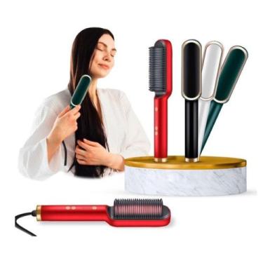 Imagem de Escova Alisadora de Cabelo Pente Anti Frizz Alisa, Hidrata, Seca- Bivo