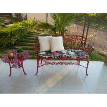 Imagem de Conjunto Banco E Mesa Viena Em Alumínio Fundido Cód 2042 - Barrocarte