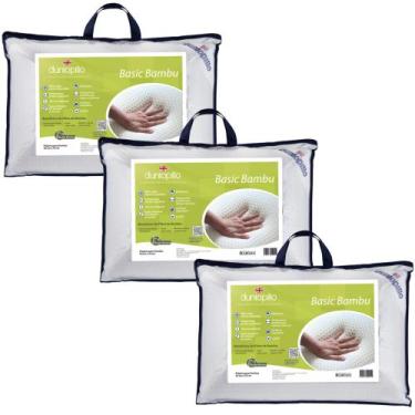 Imagem de 3 Travesseiros Basic Bambu - Alto Padrão - Dunlopillo
