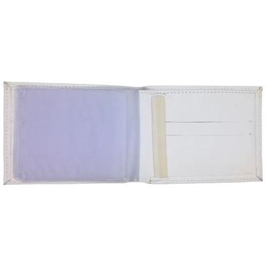 Imagem de Carteira com Porta Cheques Cartões RG em Sintético Branco Sarroche
