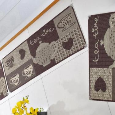 Imagem de kit tapete sisal sintético com passadeira e 2 tapetes - lancer