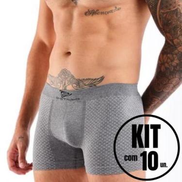 Imagem de Kit 10 Cuecas Boxer Sem Costura D-stillo Microfibra Confortável Premiu