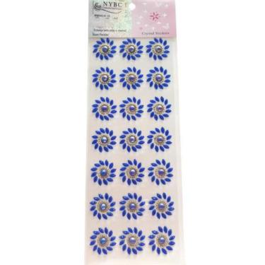 Imagem de Cartela De Adesivo Flor Azul - Sticker Mixer10- NYBC