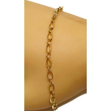Imagem de Pulseira Em Ouro 18k 750 Elos Mistos 18 Cm