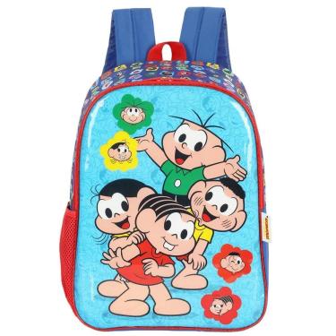 Imagem de Mochila Turma Da Monica Reunida Costas Escolar Infantil Azul