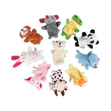Imagem de Fantoches de Dedos de Pelúcia para Bebês e Crianças - 10 Animais + 6 B