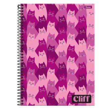 Imagem de Caderno C/D 01 Materia Cliff Feminino 80 Folhas Foroni - Gatinhos