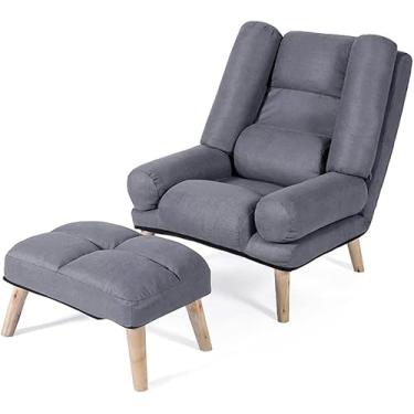 Imagem de Cadeira reclinável, cadeira de braço ajustável, cadeiras de destaque para sala de estar, poltrona Susan preguiçosa cadeira de escritório ergonômica dormitório quarto idoso sofá cadeira com descanso