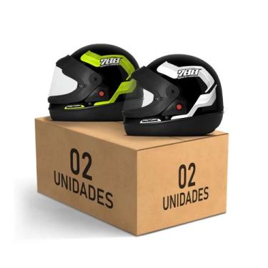 Imagem de Kit 2 Capacetes Sport Moto 788 Fechados Pro Tork Masculino Feminino Se