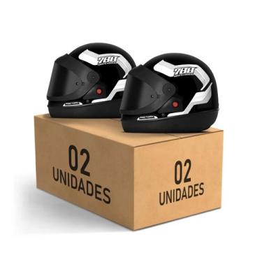 Imagem de Kit 2 Capacetes Sport Moto 788 Viseira Fumê Fechados Pro Tork Masculin