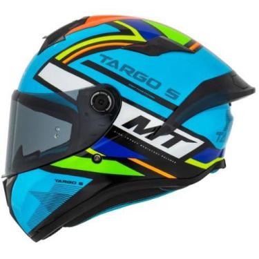 Imagem de Mt helmets capacete targo s torvi a17 - azul claro/ laranja gloss 62/x