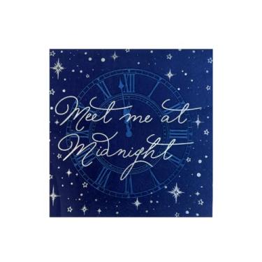 Imagem de Jollity & Co. Meet Me at Midnight - Guardanapo de coquetel em azul marinho - Pacote com 20 guardanapos de coquetel - guardanapos de papel descartáveis para aniversários, festas, véspera de Ano Novo e
