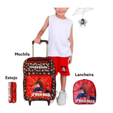 Imagem de Mochila De Rodinha Com Estojo E Lancheira De Menino - sem marca