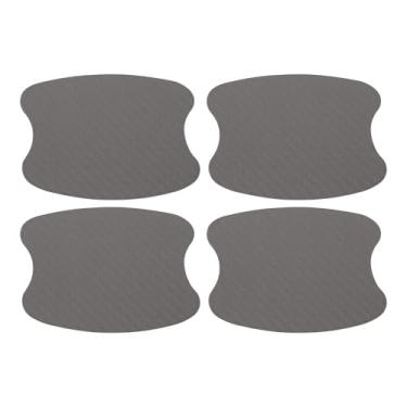 Imagem de TUCKBOLD Ímã do carro maçaneta da porta do carro protetor contra arranhões 73 x 95 mm antiarranhões | Película protetora para maçaneta de porta cinza de fibra de carbono 4 peças