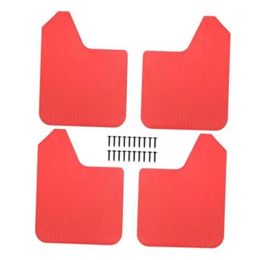 Imagem de JicSuXi 4pcs Universal Car Flets de lama Fenders Veículo Guards Substitua peças de conjunto flexível flexível flexível conjunto dianteiro e traseiro, Vermelho