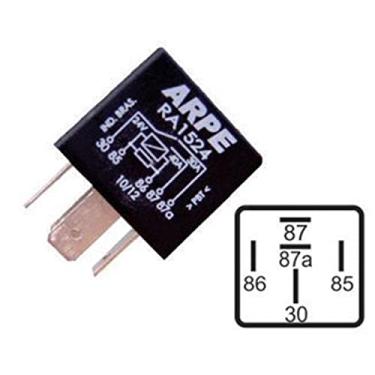 Imagem de Relé 24V Preto 40/30A 5 Terminais compativel MB SC VOLV Buzina Faróis Auxiliares Sistema Freios Ventilador Ventoinha Vidro Elétrico Alarmes