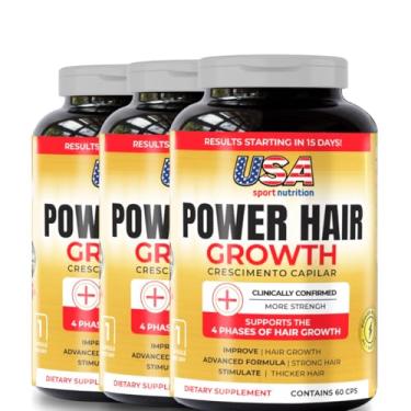 Imagem de Crescimento Capilar ACELERADO - Power Hair Growth (FÓRMULA AMERICANA) (180 Cápsulas) - USA Sport Nutrition