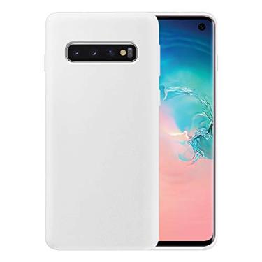 Imagem de Capa de telefone de silicone líquido para Samsung Galaxy S10 / Proteção total do corpo/à prova de choque/borracha gel/capa protetora contra quedas, Branco