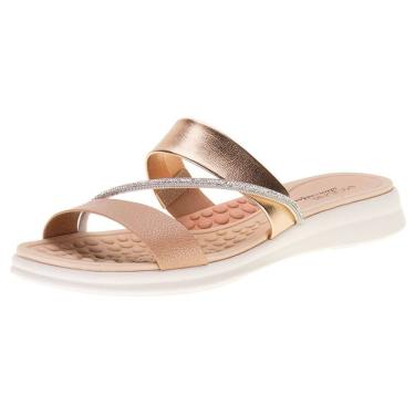 Imagem de Tamanco Feminino Anabela Baixo Conforto Metalizado Modare
