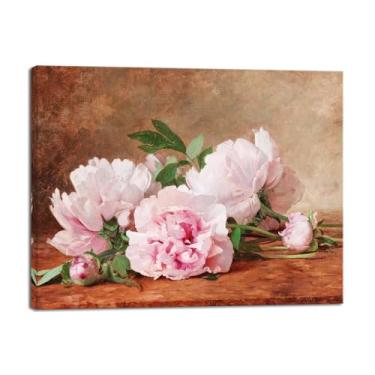 Imagem de Wieco Art Impressão em tela Peônias (1889) de Alexandre Gamba De Preydour (francês, 1846-1931) Impressões em tela para decoração de sala de estar e escritório