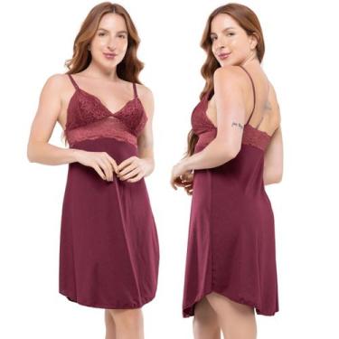 Imagem de Camisola Renda Luxo Moda Sensual Feminino Pijama Linha Noite Conforto 