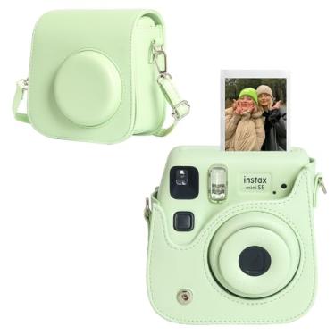 Imagem de CAIYOULE Estojo Para Câmera Fujifilm Instax Mini Se/7+/7S/7C Instant Film Protective Bag Com Alças Ajustáveis, Sem Câmera, Verde