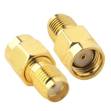 Imagem de BOOBRIE Adaptador coaxial SMA RF coaxial SMA fêmea (sem pino) para RP-SMA macho (sem pino) conector de antena para antena WiFi, câmera de segurança FPV drone, reforço de sinal, roteador LTE pacote com 2