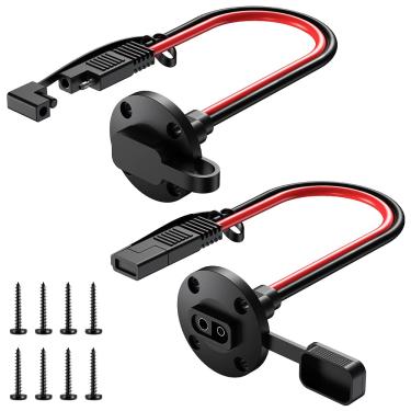 Imagem de Bateria Power Conector Sae Para Tomada De Energia, Porta Lateral, Cabo 16Awg, À Prova Intempéries, Conexão Rápida, Montagem Em Painel, Adaptador Universal Embutido Carregador Gerador Solar (Pacote C