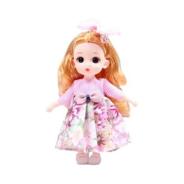 Imagem de Boneca De Bebê Com Articulação Móvel De 17cm, Vestido De Menina, Maqui