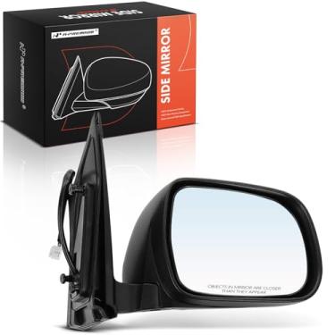 Imagem de A-Premium Espelho retrovisor traseiro externo preto dobrável manual do passageiro - compatível com Toyota Sienna 2004-2010