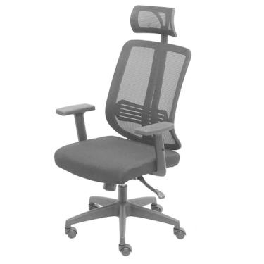 Imagem de Cadeira Escritório Giratória Kioto Presidente Or Design Encosto Tela Mesh Preta Base Rodízio