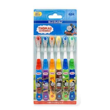 Imagem de Escova de dentes infantil Brush Buddies Thomas & Friends, 6 unidades, cerdas macias