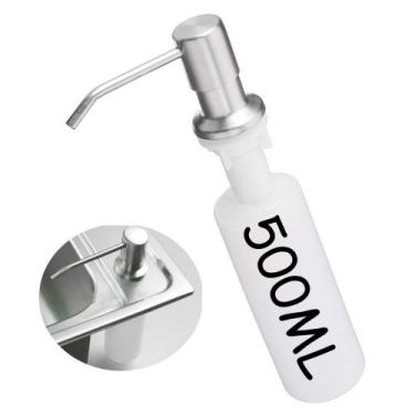 Imagem de Dispenser Inox escovado 500 ML Para Sabonete Líquido De Embutir Em Pia
