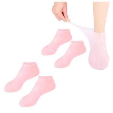 Imagem de Kit c/ 2 pares Meia Hidratante Silicone Pes Macios Sem Calos - Magalu 