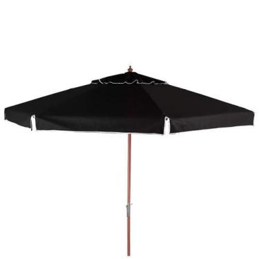 Imagem de Ombrellone madeira cobertura pvc 2,00 metros preto - Bel Lazer