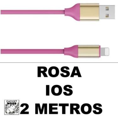 Imagem de Cabo 2 Metros Carregador Silicone 1 e 2 Metros Colorido Iphone V8 e Ty