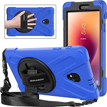 Imagem de BRAECNstock Capa para Samsung Galaxy Tab A 8.0 2017 (SM-T380/T385) Capa protetora resistente à prova de choque com alça de mão giratória com alça de ombro para tablet Galaxy Tab A SM-T380 infantil -