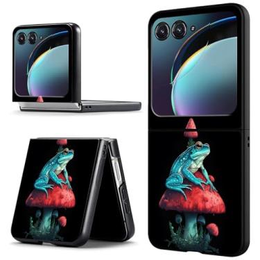Imagem de ACWDMKH Capa para Motorola Moto Razr 2024, capa para celular Moto Razr 50 fofa e fina em policarbonato ultrafina, antiarranhões, à prova de choque, sapo sentado