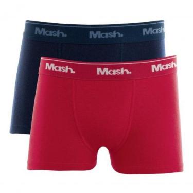 Imagem de Kit C/10 Cuecas Boxer Mash Infantil 110.07, Vermelho/Azul marinho, G