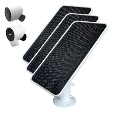 Imagem de JJMASEE Painel Solar para Câmeras de Segurança Externas Simplisafe(Pacote com 3), com Durabilidade À Prova de Intempéries e Fonte de Alimentação Contínua, Vem com Um Cabo de 13 Pés (Pacote Com 3 Unida