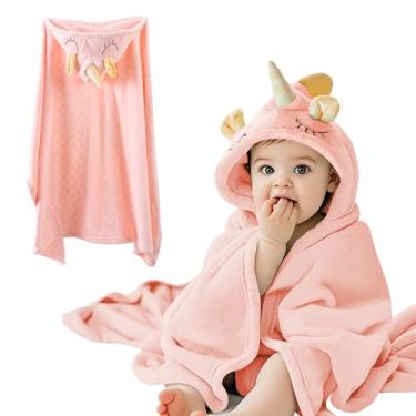 Imagem de DUDUELITE Toalha de banho com capuz para bebês e bebês adequada para bebês meninos e meninas de 0 a 5 anos de idade - uma toalha de banho com capuz macia, absorvente e protetora solar. 80 x 125 cm (pó