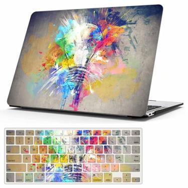 Imagem de MonsDirect Capa para MacBook Pro 14 polegadas 2024-2021 M4 A3112 A3185 A3401 M3 A2918 A2992 M2 A2779 M1 A2442 Pro/Max Chip, capa protetora de plástico rígido e capa de teclado, lâmpada criativa