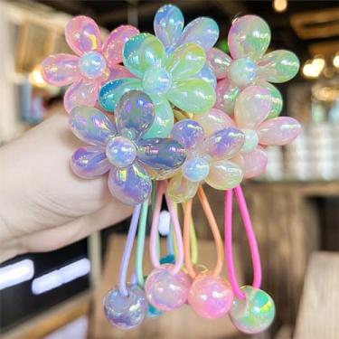 Imagem de Pacote com 10 bolas de cabelo para meninas, laços de cabelo para meninas, crianças, porta-rabos de cavalo, lindos acessórios de cabelo (rosa, azul, verde, roxo, rosa)