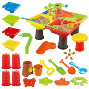 Imagem de Bohany Mesa De Água E Areia,Brinquedos de Água e Areia Mesa Sensorial para Crianças | Conjunto Interativo De Jogos Divertidos Para Exterior Meninos Meninas Verão Praia Piscina Jardim Campismo Festa