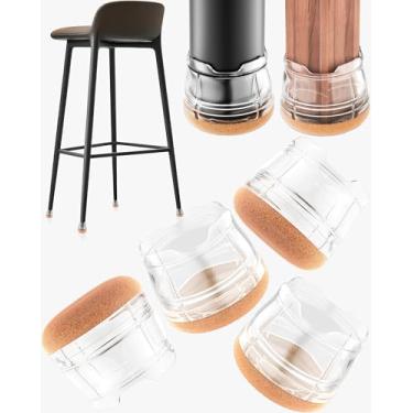 Imagem de yomanta Protetores De Piso Silicone E Feltro Para Pernas Cadeira, 24 Peças, Pisos Madeira - Almofadas, Capas/Copos Móveis, Antirruído À Prova Arranhões, Redondos M (Serve Em 1"-1 3/16" / 24-30 Mm),