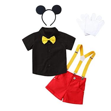 Imagem de Dressy Daisy Fantasia De Halloween Rato Para Bebês Meninos, Suspensórios, Conjunto Festa Com Orelhas E Luvas, Tamanho 6 A 12 Meses