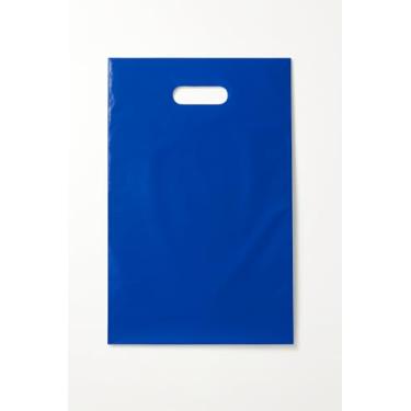 Imagem de Sacola Plástica Boca de Palhaço/Alça Vazada, 50x70, Diversas Cores (Azul Escuro)