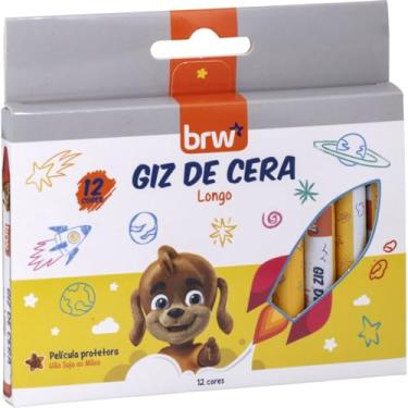 Imagem de Giz de Cera, Brw, Fino, 12 Cores Básicas
