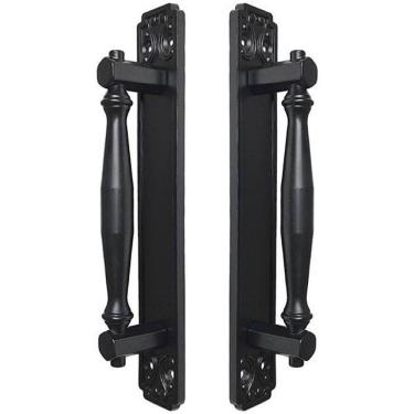 Imagem de Puxador Duplo Strauss 250mm Preto Fosco Porta Pivotante